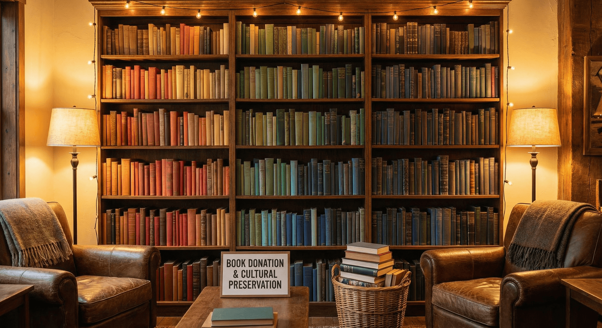 Livros organizados em caixas para coleta e reciclagem pela Global Reverso